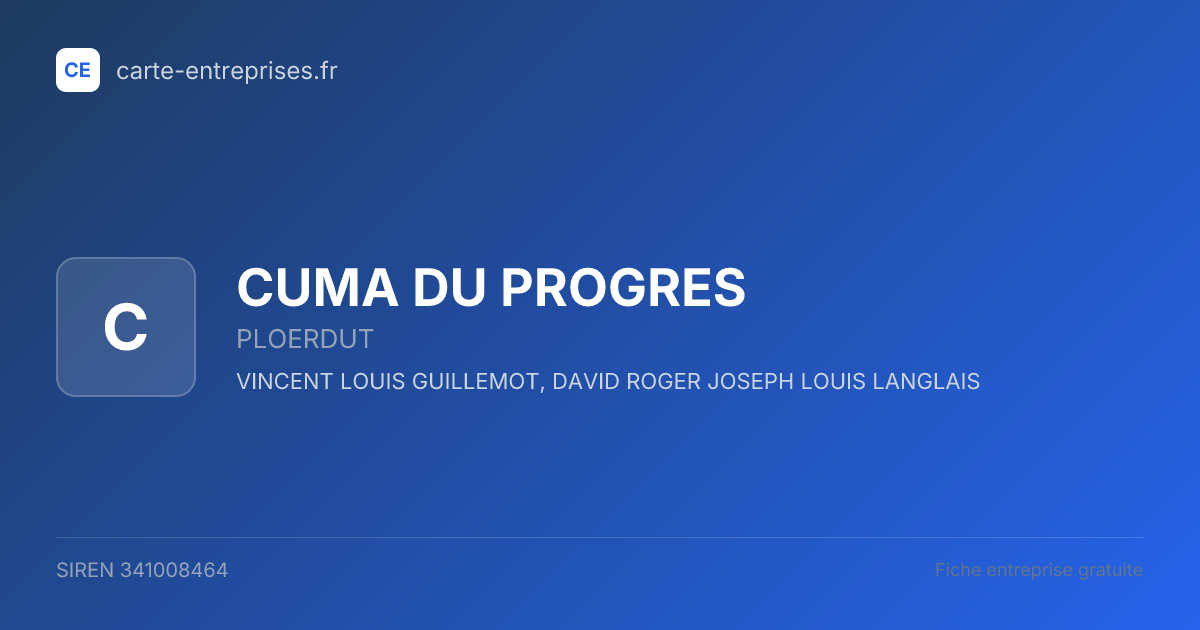 CUMA DU PROGRES — 341008464 — fiche entreprise