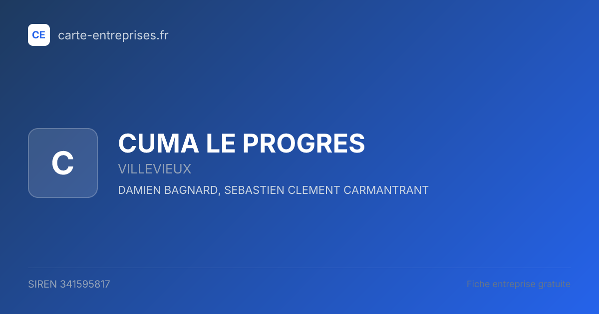 CUMA LE PROGRES — 341595817 — fiche entreprise