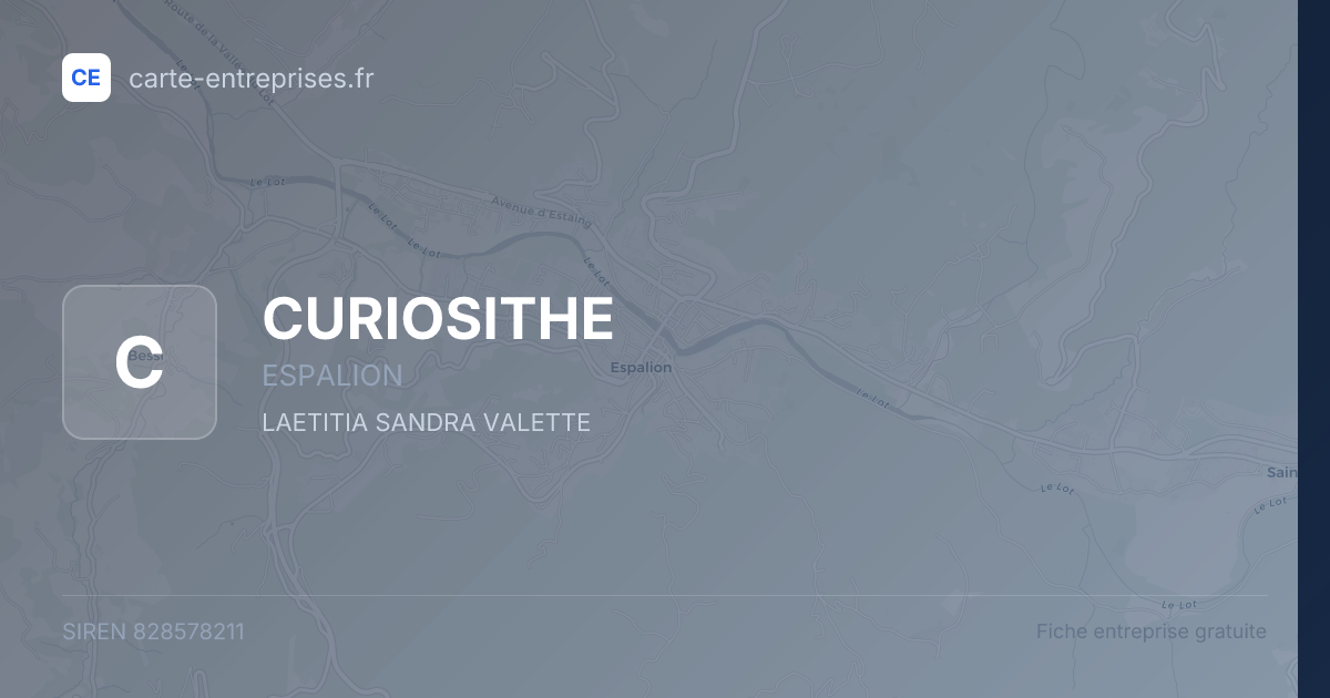CURIOSITHE — 828578211 — fiche entreprise