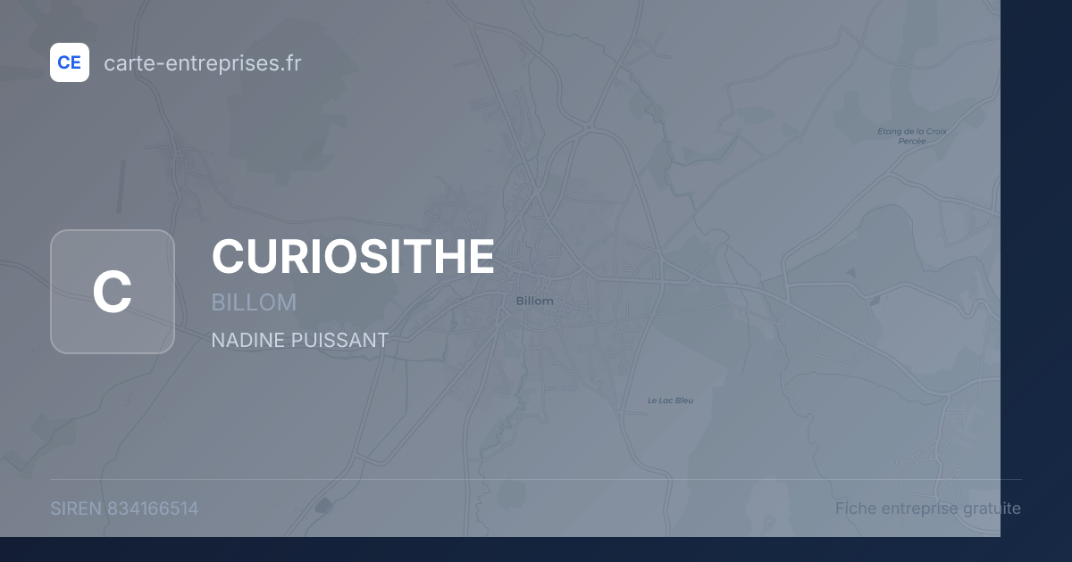 CURIOSITHE — 834166514 — fiche entreprise