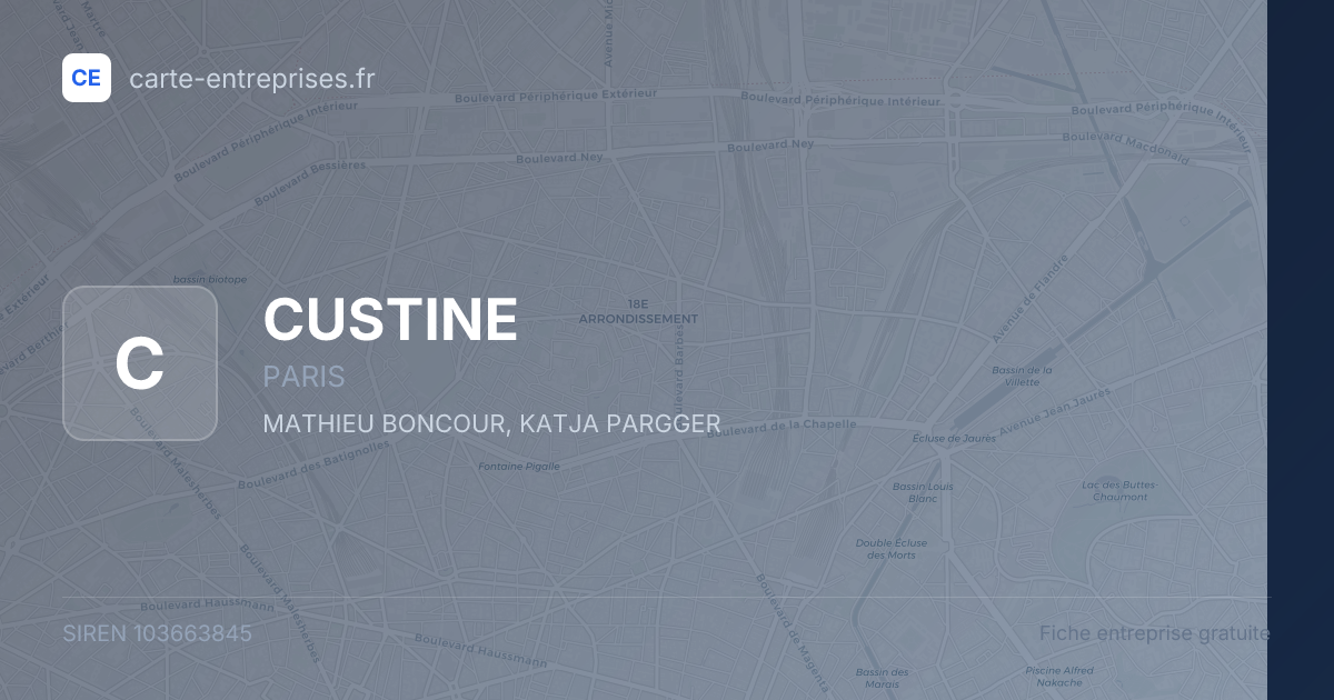 CUSTINE — 103663845 — fiche entreprise