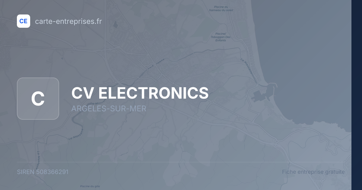 CV ELECTRONICS — 508366291 — fiche entreprise