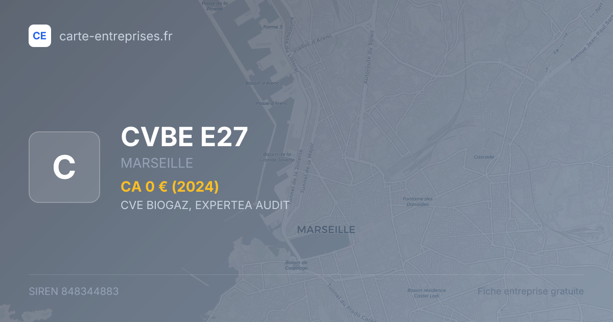 CVBE E27 — 848344883 — fiche entreprise