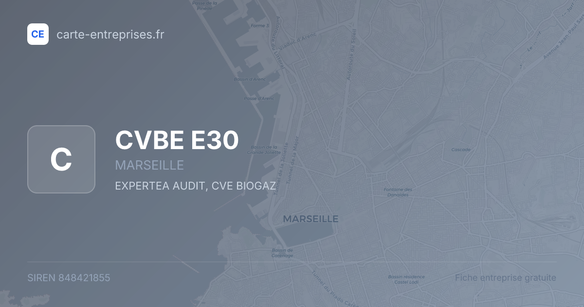 CVBE E30 — 848421855 — fiche entreprise