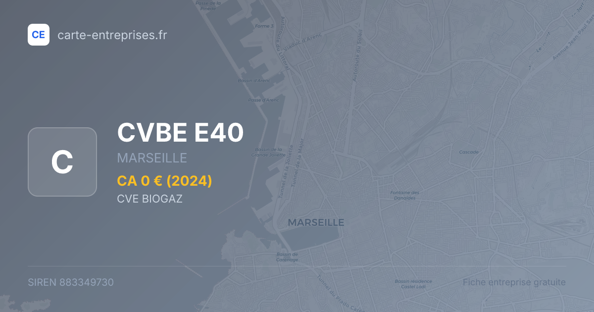 CVBE E40 — 883349730 — fiche entreprise