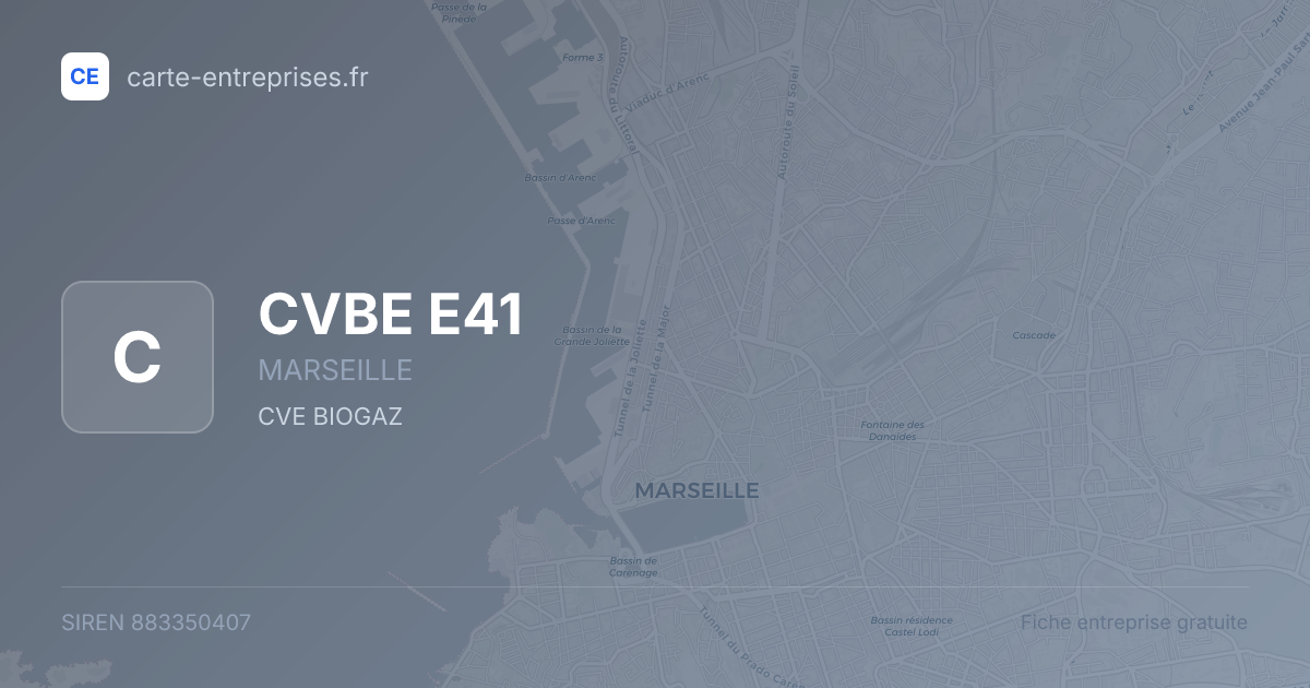CVBE E41 — 883350407 — fiche entreprise