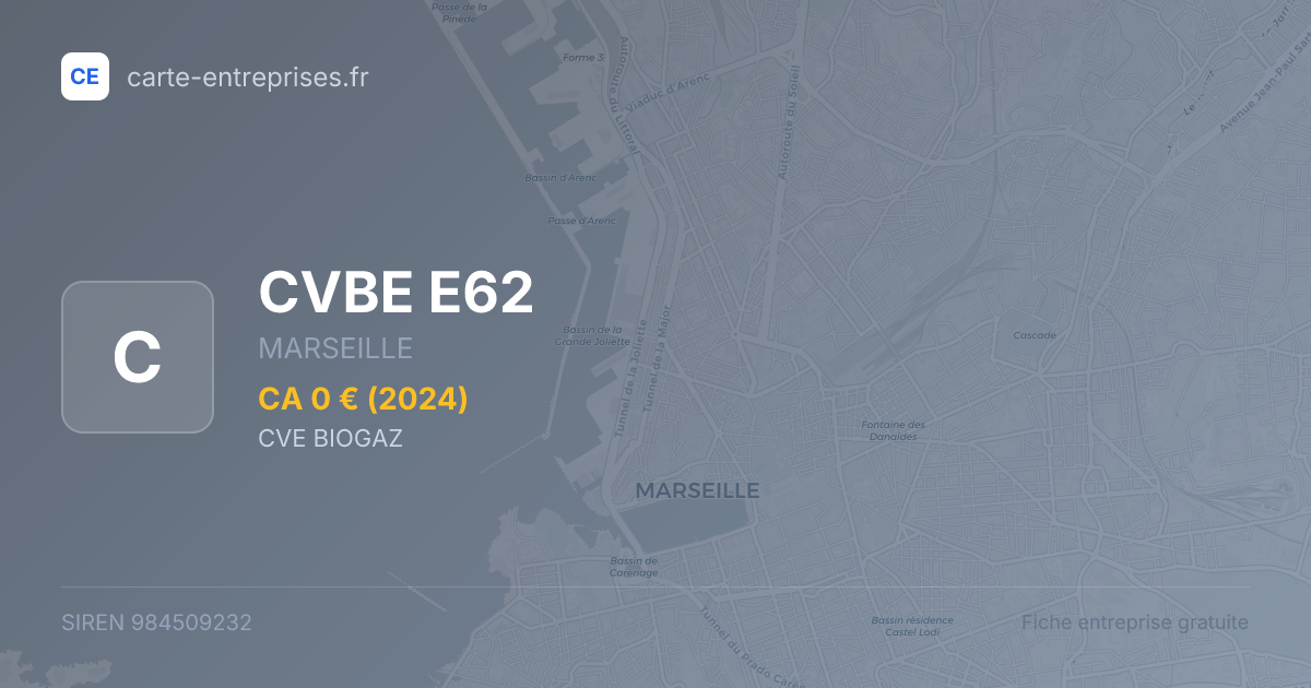 CVBE E62 — 984509232 — fiche entreprise