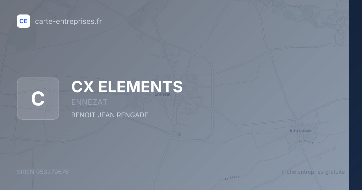 CX ELEMENTS — 953279676 — fiche entreprise