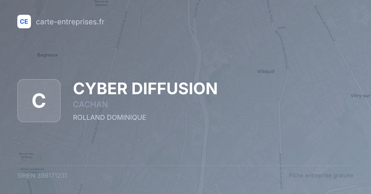 CYBER DIFFUSION — 398171231 — fiche entreprise