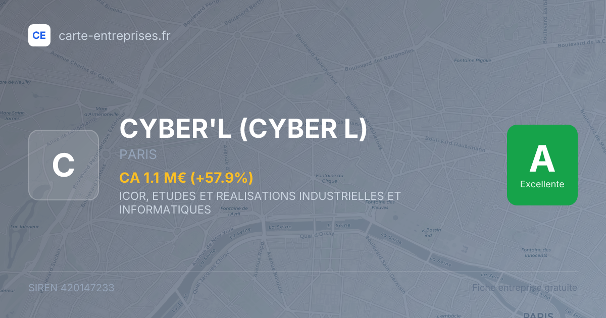 CYBER'L (CYBER L) — 420147233 — fiche entreprise