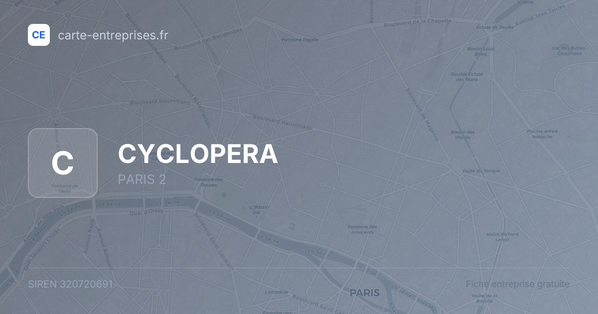 CYCLOPERA — 320720691 — fiche entreprise