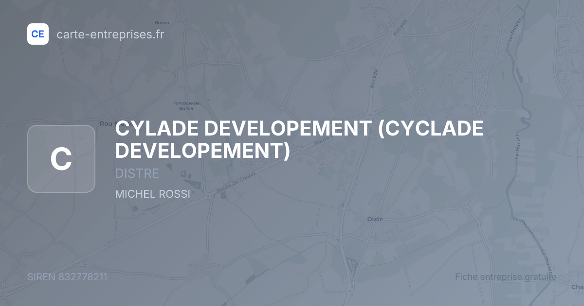 CYLADE DEVELOPEMENT (CYCLADE DEVELOPEMENT) — 832778211 — fiche entreprise