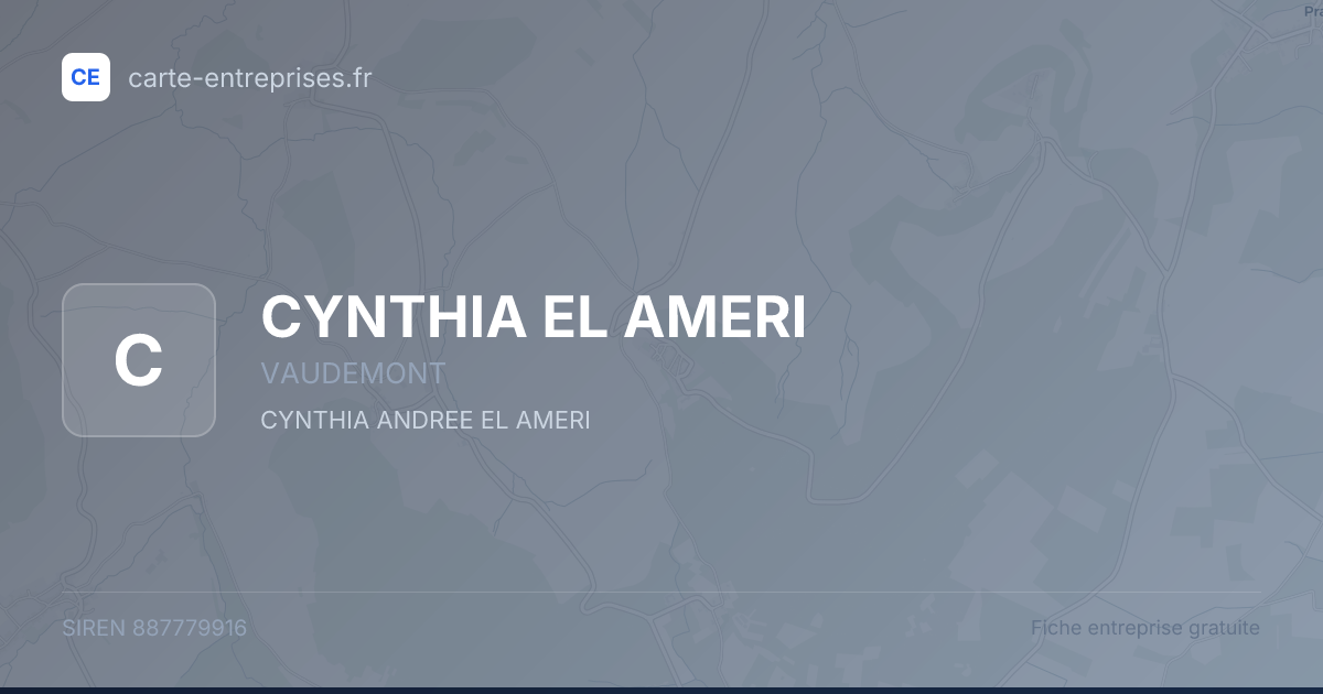 CYNTHIA EL AMERI — 887779916 — fiche entreprise