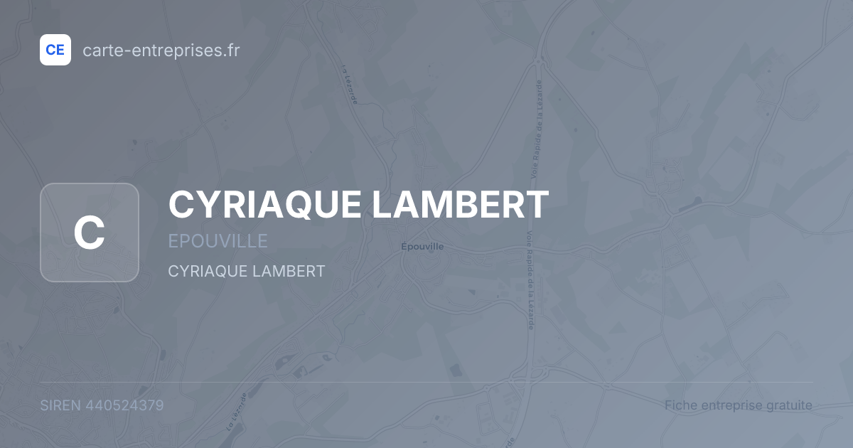 CYRIAQUE LAMBERT — 440524379 — fiche entreprise