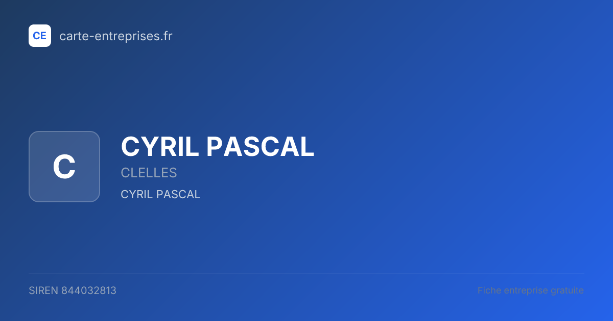 CYRIL PASCAL — 844032813 — fiche entreprise
