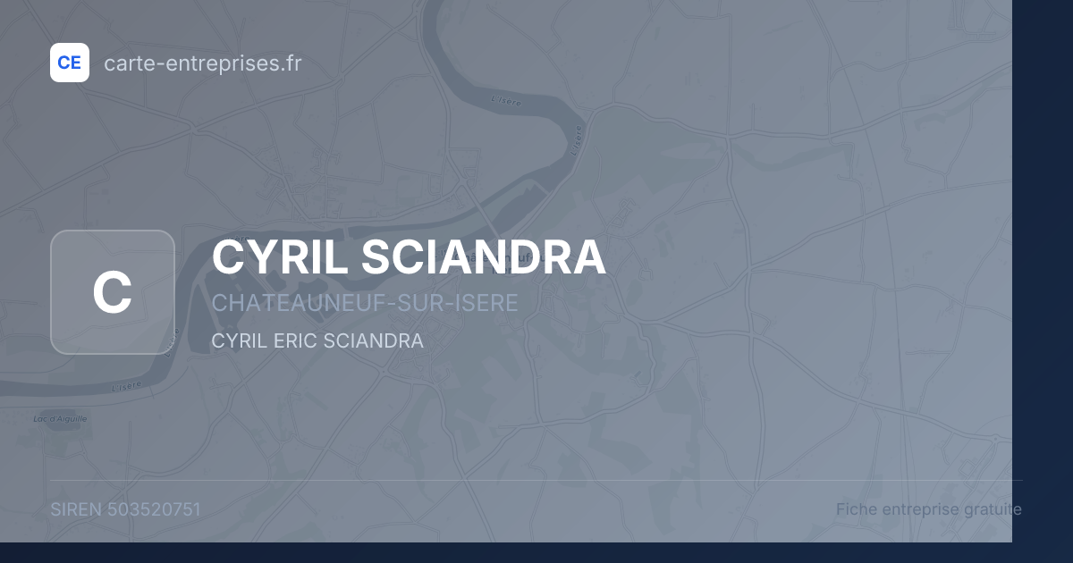 CYRIL SCIANDRA — 503520751 — fiche entreprise