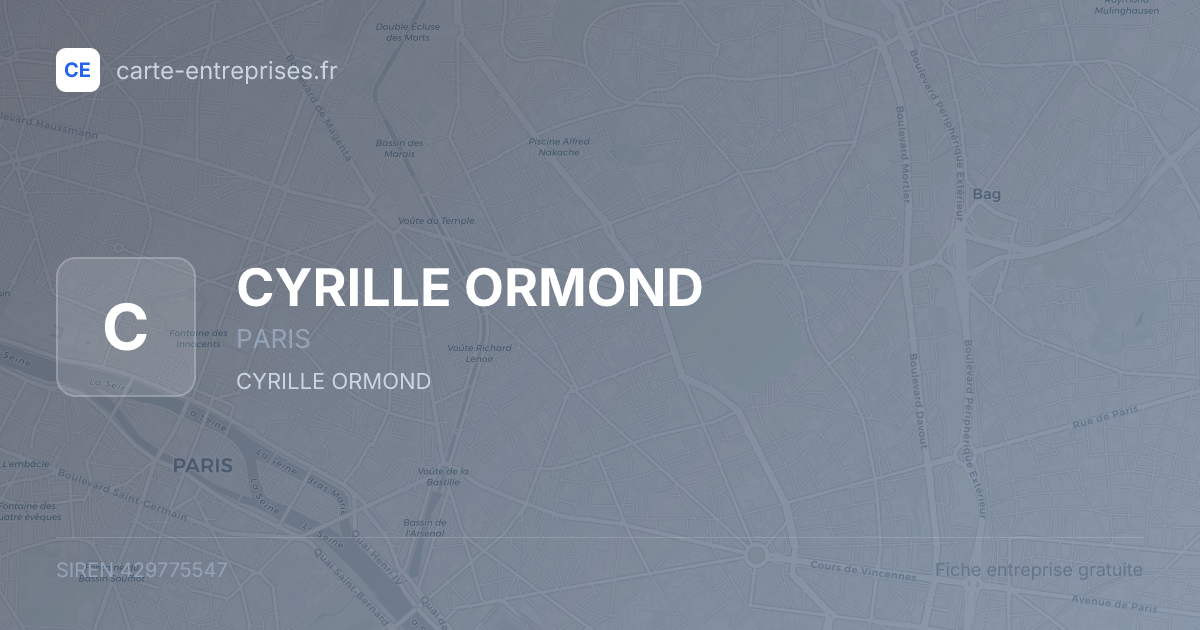 CYRILLE ORMOND — 429775547 — fiche entreprise
