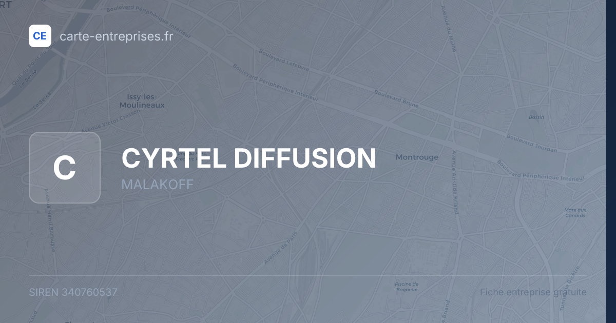 CYRTEL DIFFUSION — 340760537 — fiche entreprise