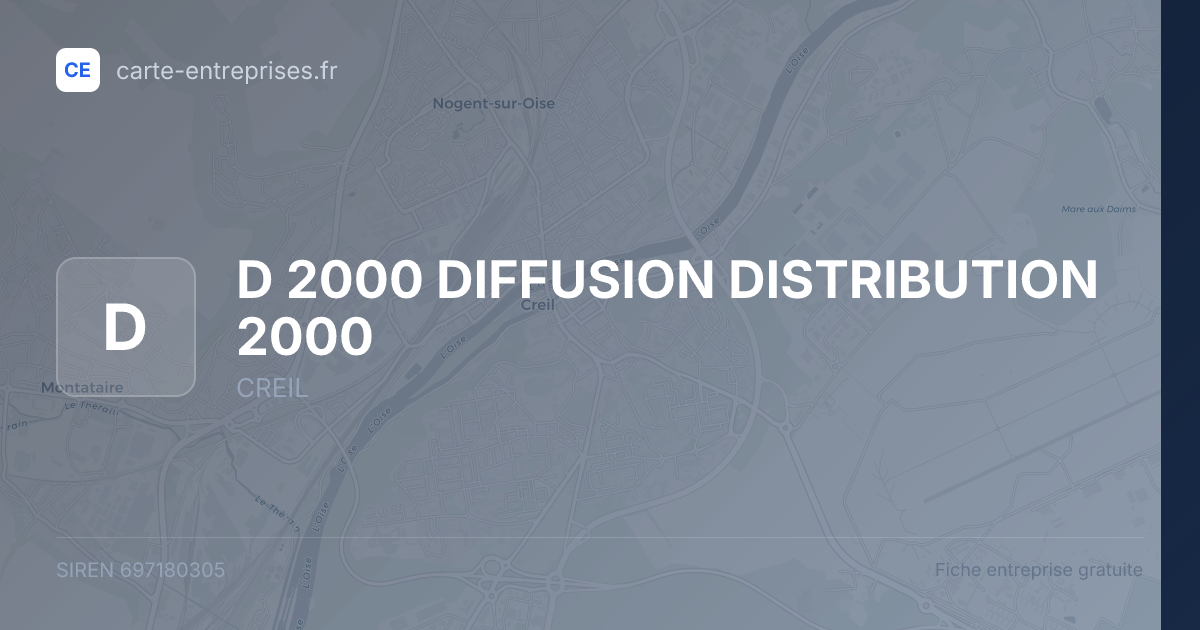 D 2000 DIFFUSION DISTRIBUTION 2000 — 697180305 — fiche entreprise