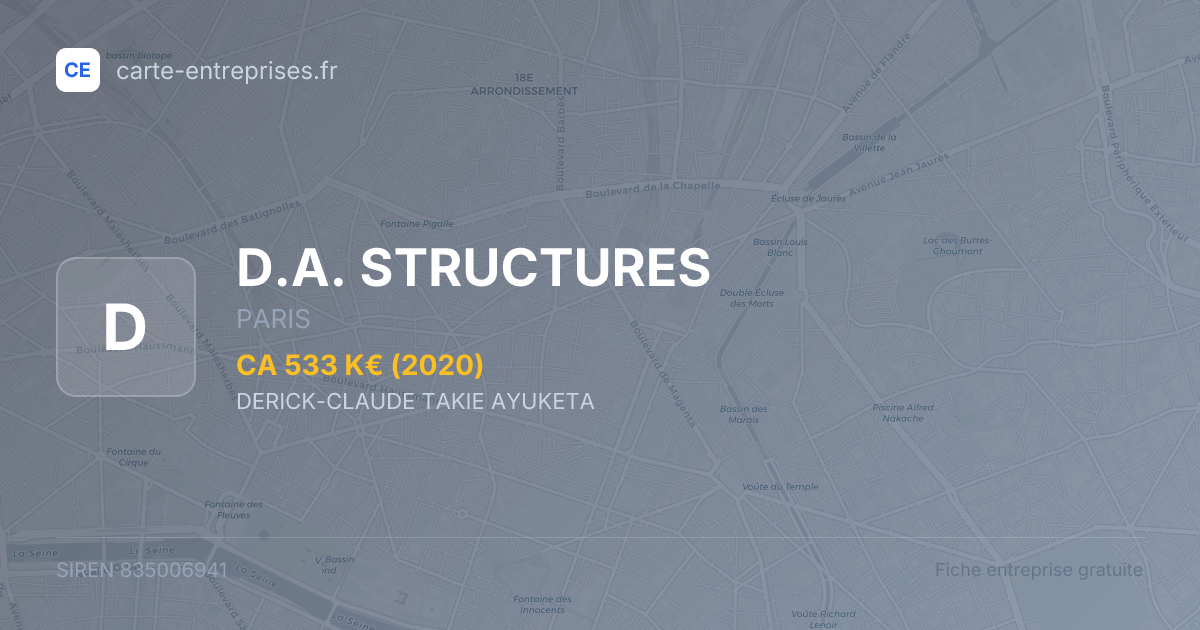 D.A. STRUCTURES — 835006941 — fiche entreprise
