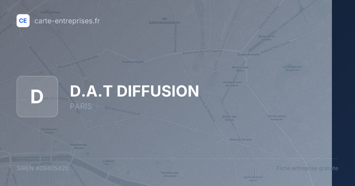 D.A.T DIFFUSION — 409405420 — fiche entreprise
