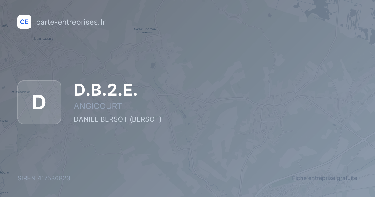 D.B.2.E. — 417586823 — fiche entreprise