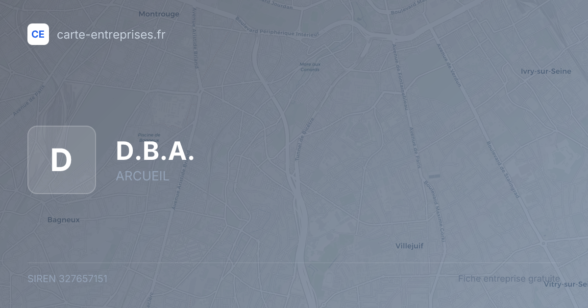 D.B.A. — 327657151 — fiche entreprise