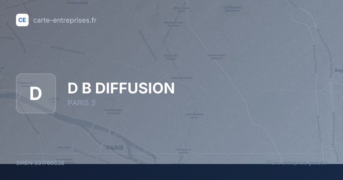 D B DIFFUSION — 331760538 — fiche entreprise