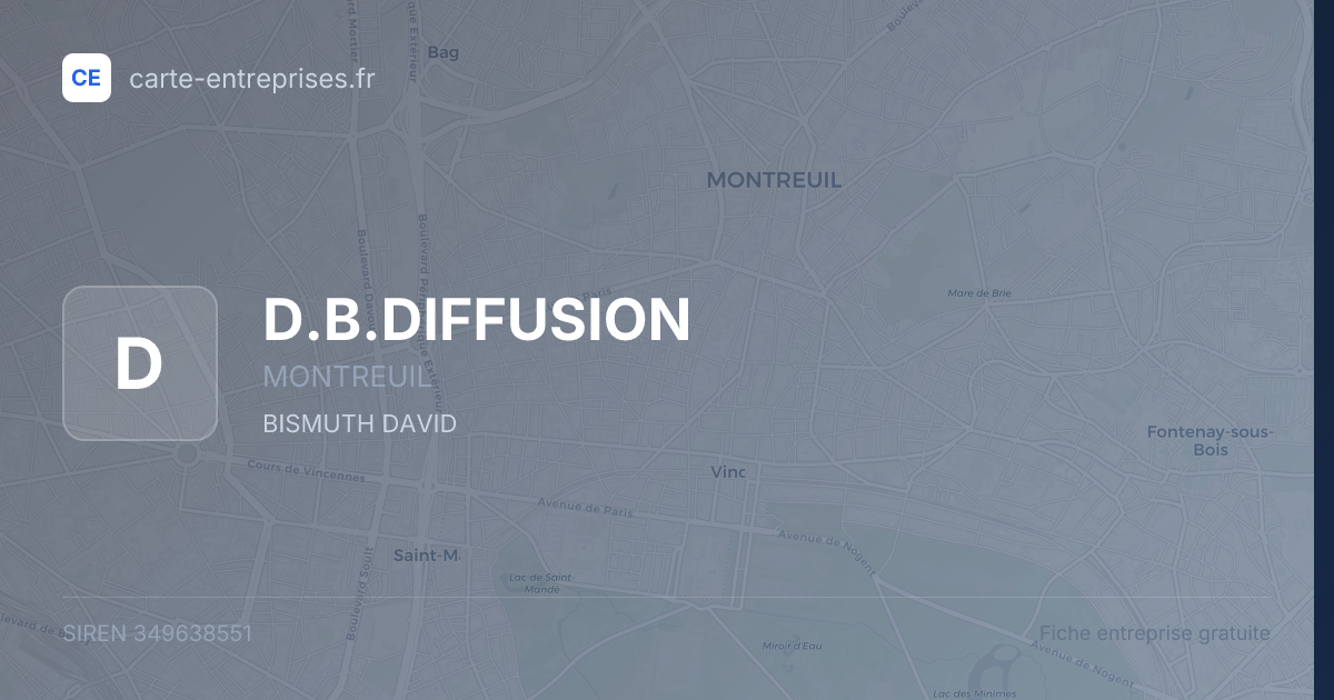 D.B.DIFFUSION — 349638551 — fiche entreprise