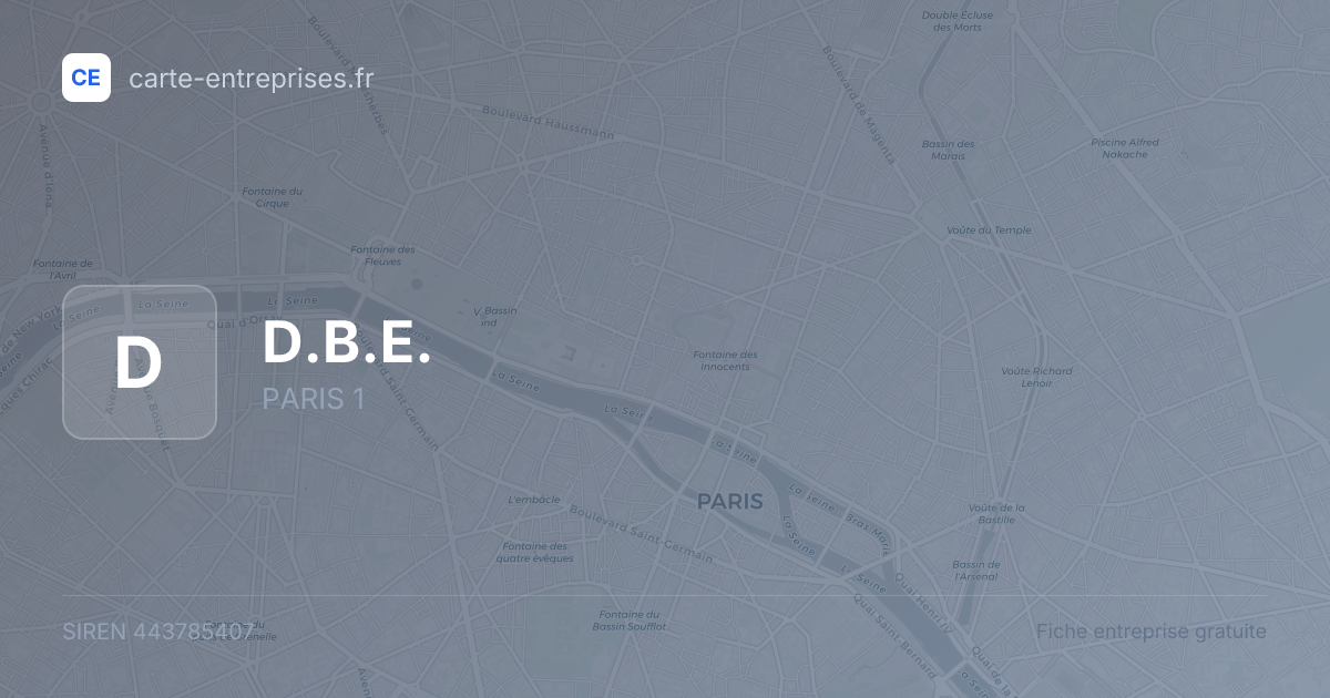 D.B.E. — 443785407 — fiche entreprise