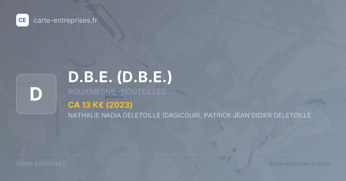 D.B.E. — 831072483 — fiche entreprise