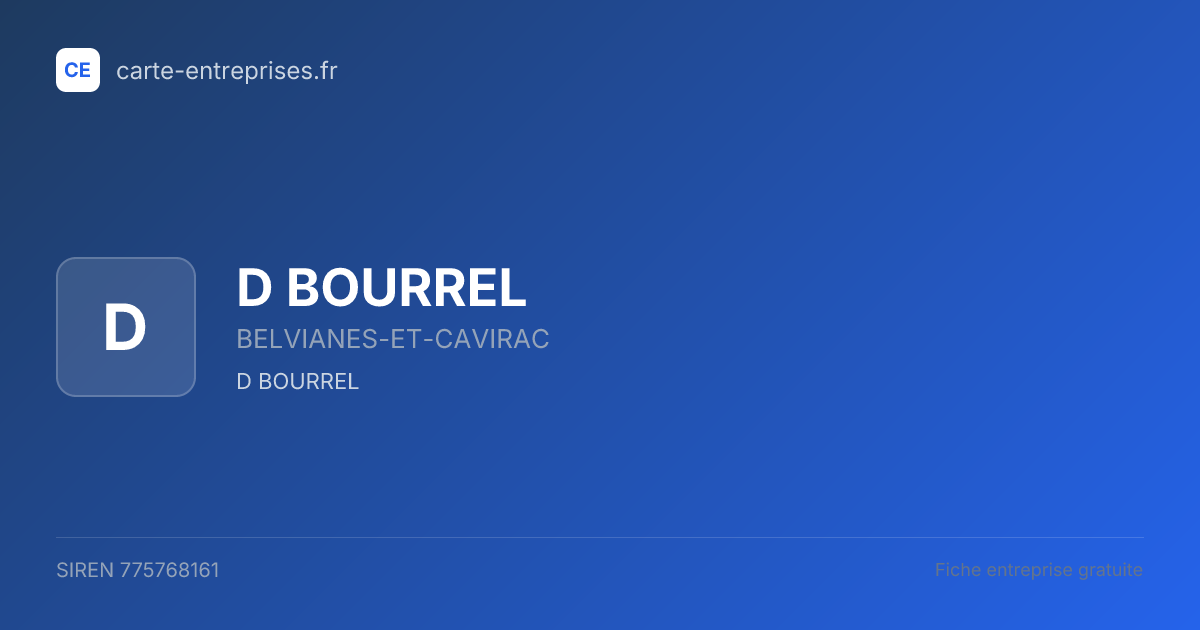 D BOURREL — 775768161 — fiche entreprise
