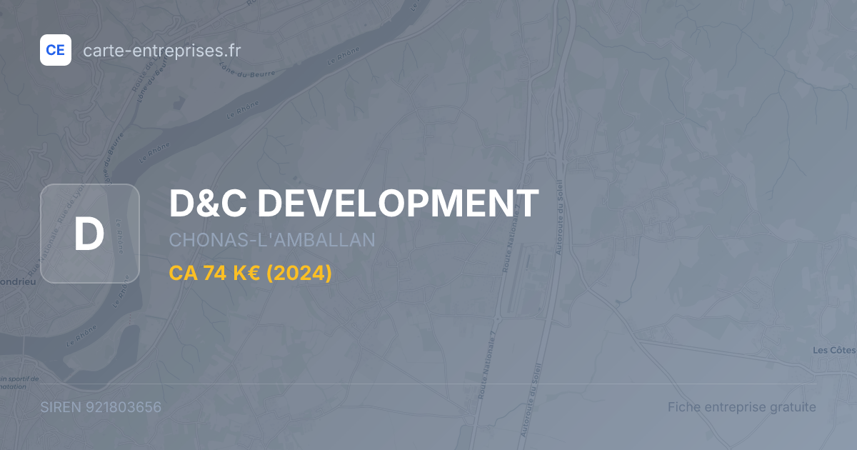 D&C DEVELOPMENT — 921803656 — fiche entreprise