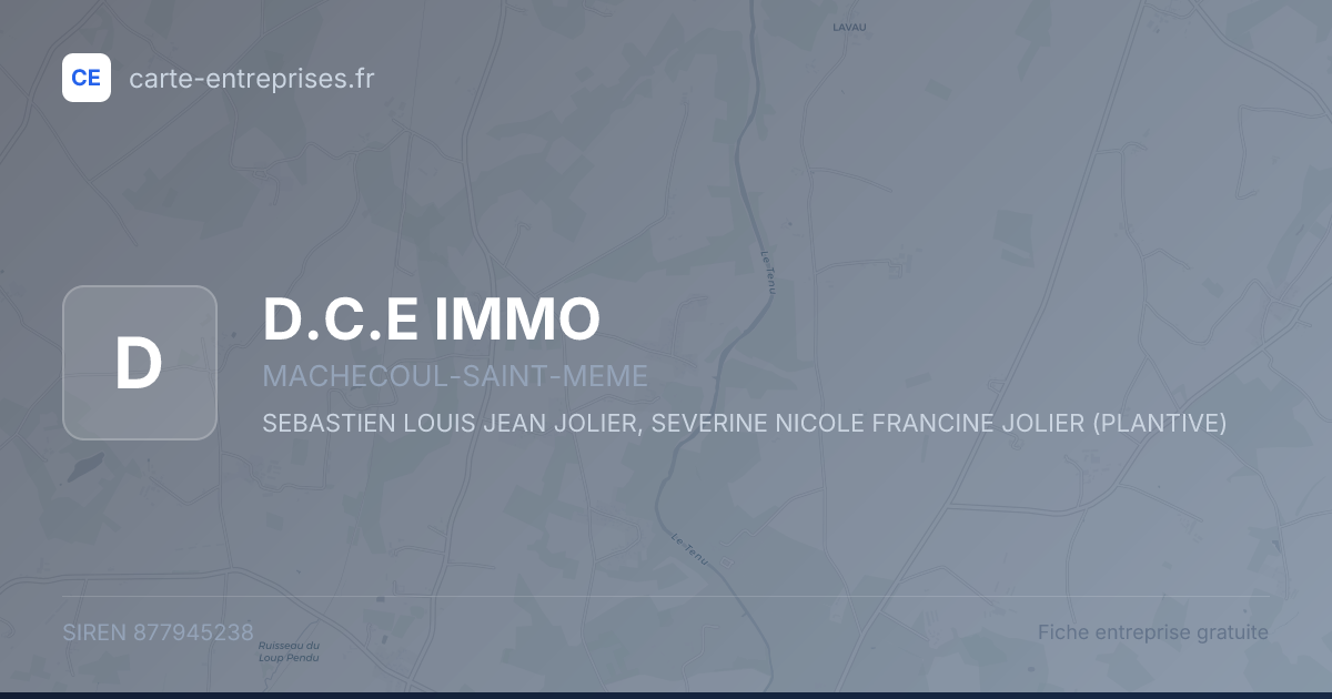 D.C.E IMMO — 877945238 — fiche entreprise
