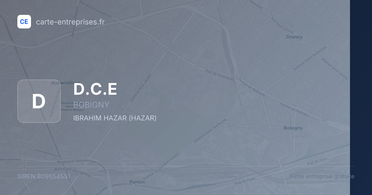 D.C.E — 809654551 — fiche entreprise
