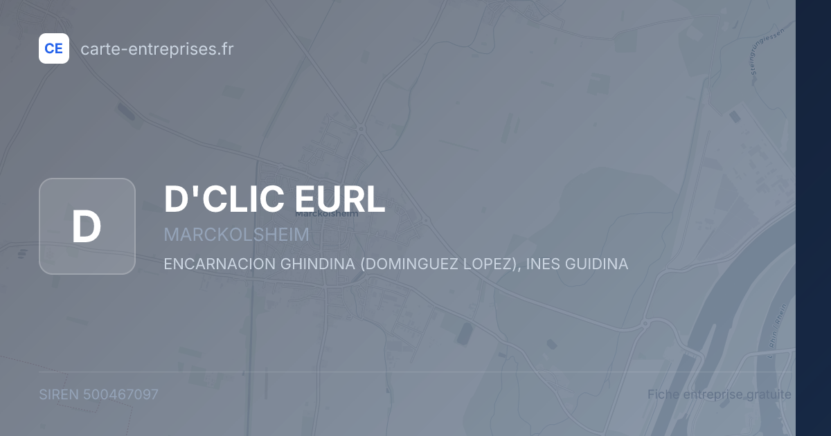 D'CLIC EURL — 500467097 — fiche entreprise