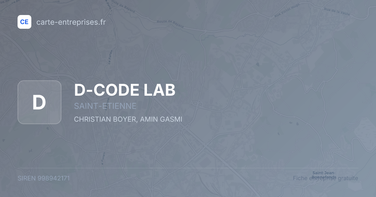 D-CODE LAB — 998942171 — fiche entreprise