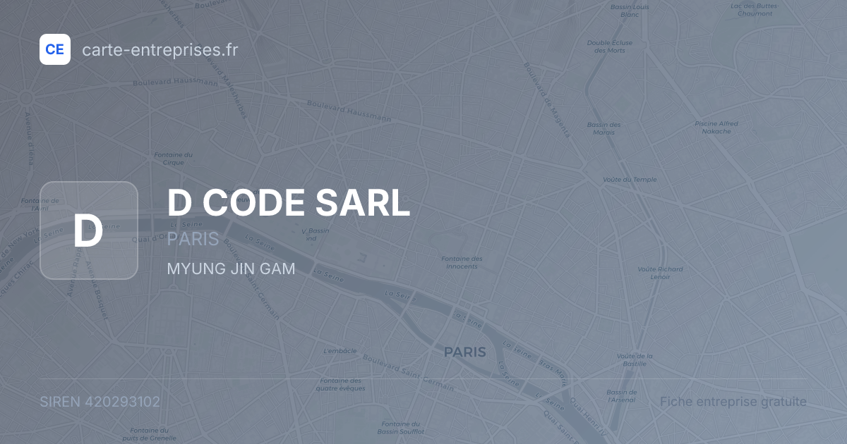 D CODE SARL — 420293102 — fiche entreprise