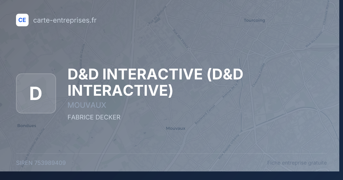 D&D INTERACTIVE — 753989409 — fiche entreprise