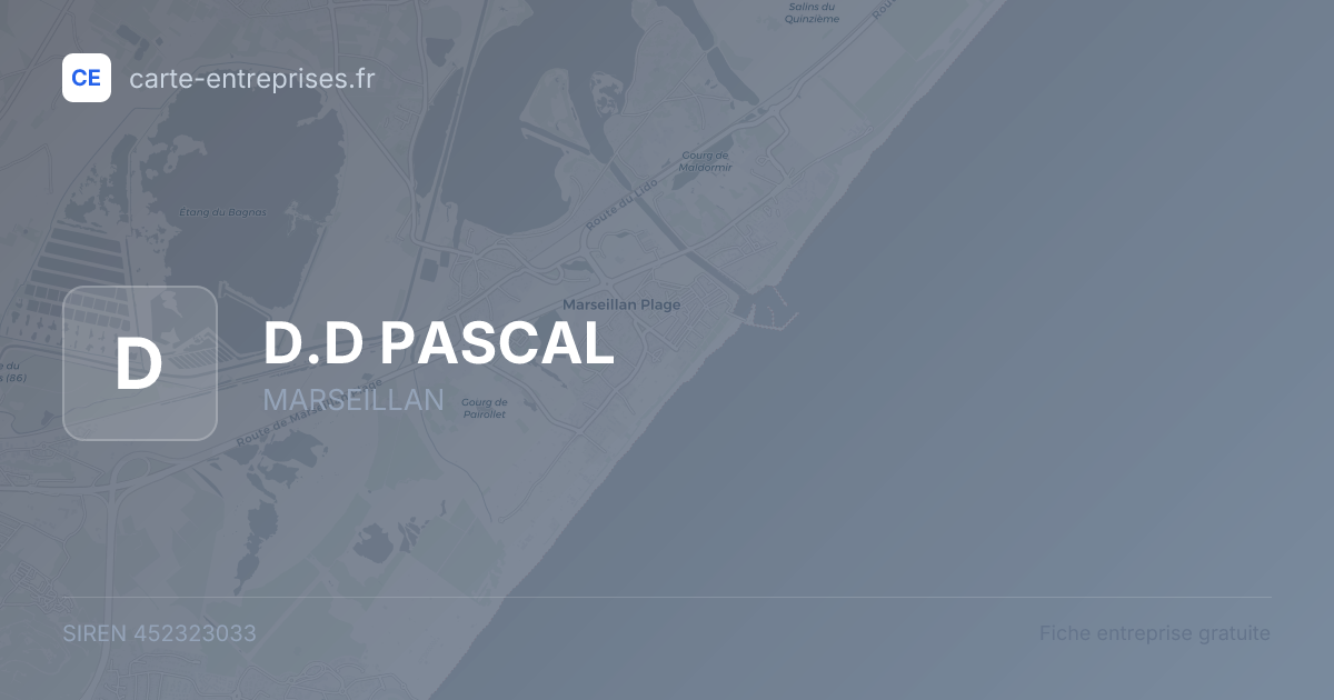 D.D PASCAL — 452323033 — fiche entreprise