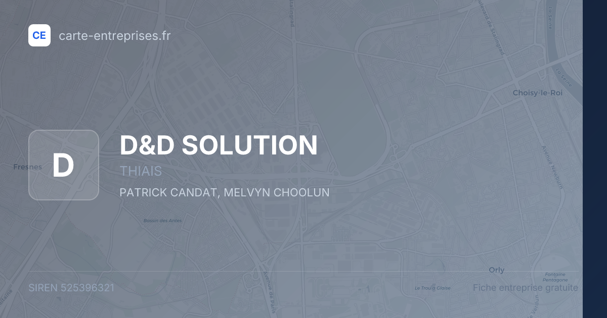 D&D SOLUTION — 525396321 — fiche entreprise