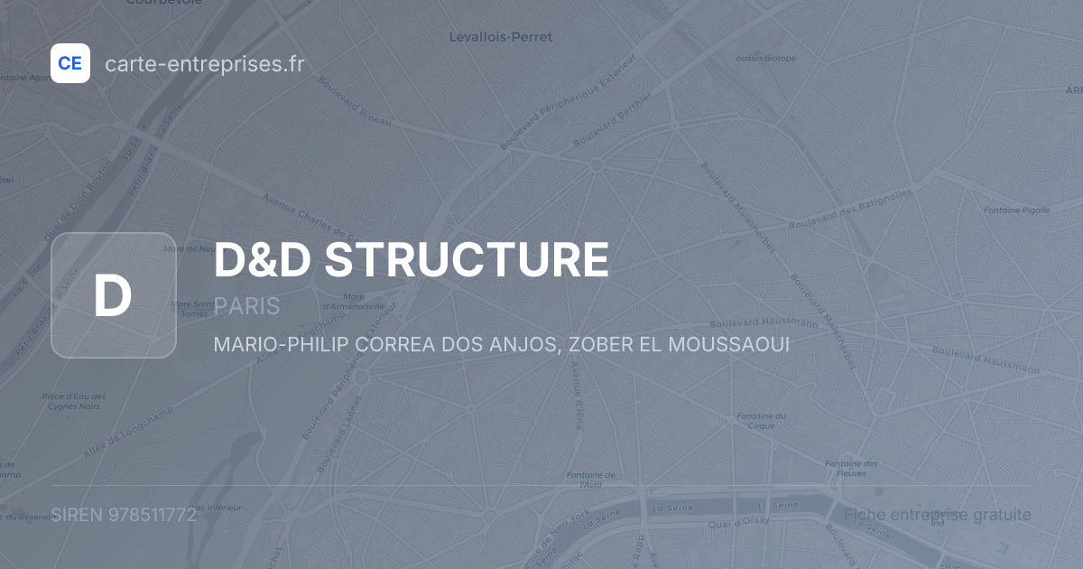 D&D STRUCTURE — 978511772 — fiche entreprise