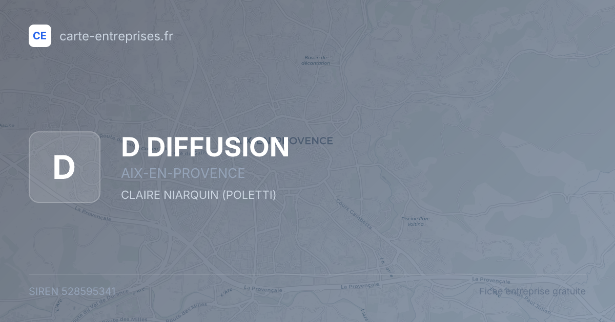D DIFFUSION — 528595341 — fiche entreprise