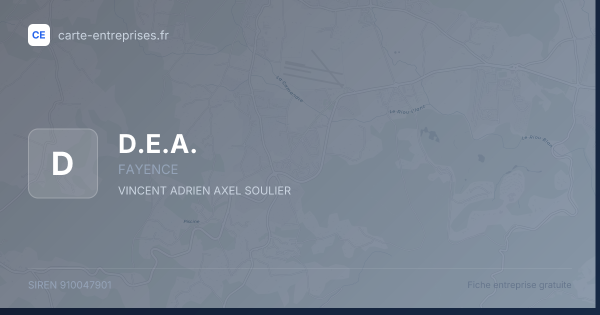 D.E.A. — 910047901 — fiche entreprise