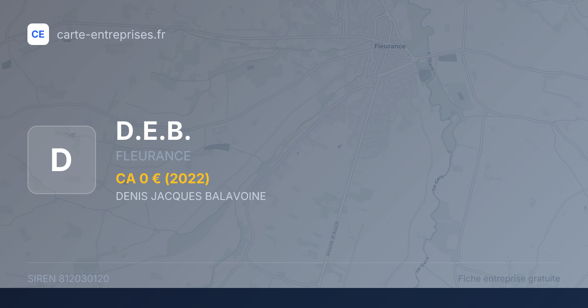 D.E.B. — 812030120 — fiche entreprise
