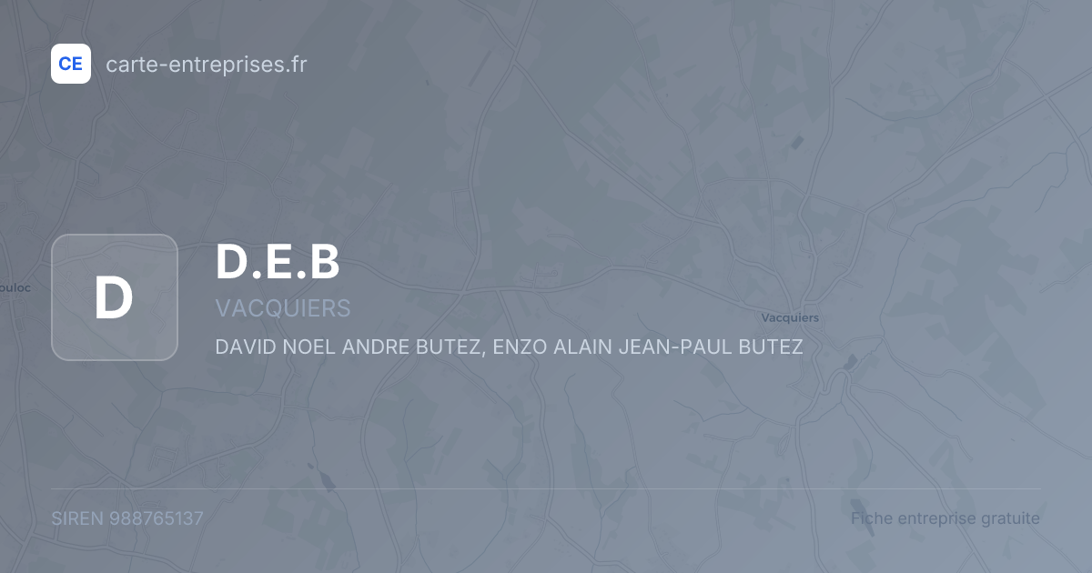 D.E.B — 988765137 — fiche entreprise