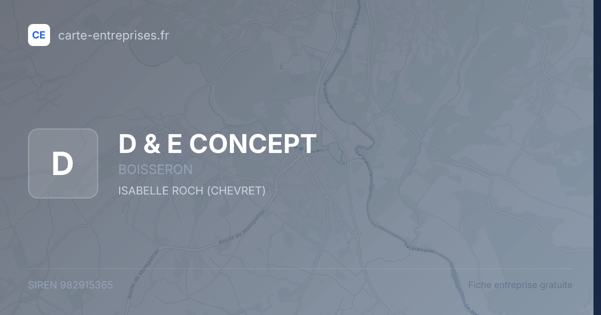 D & E CONCEPT — 982915365 — fiche entreprise