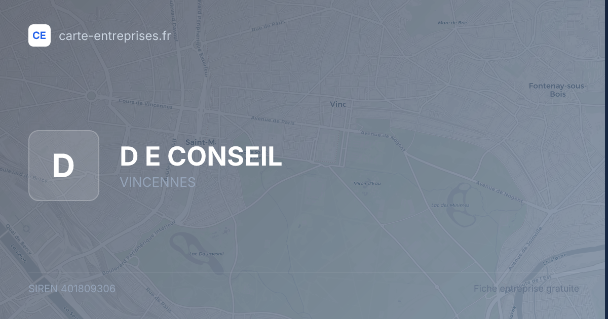 D E CONSEIL — 401809306 — fiche entreprise