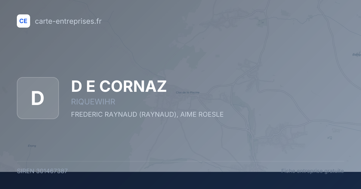 D E CORNAZ — 301467387 — fiche entreprise