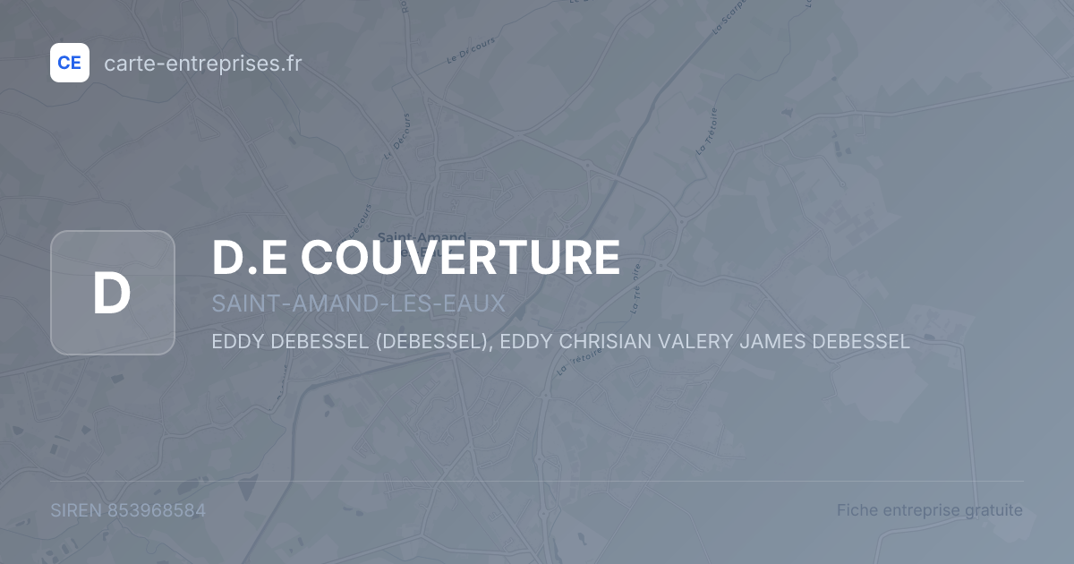 D.E COUVERTURE — 853968584 — fiche entreprise